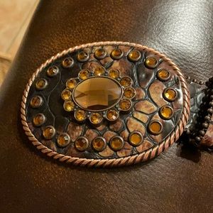 Brown rhinestone belt